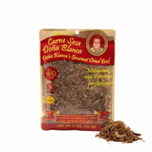 Carne Seca Doña Blanca 2 oz.(56.7g) - Carne Seca - Machacado - Shredded Beef Jerky - Beef jerky chew - Kosher Sea Salt Low Sodium, Gluten Free, High Protein, No Carbs, Sugar free, Keto Friendly