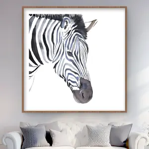 212 MAIN Framed Matted Zebra Striped Print Decorative Artwork - 48x48 in. Photo, Home Decor Products, Animal Theme Bedroom Wall Decor, Home Gift