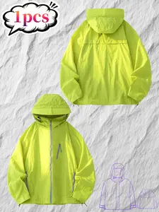 Couple Skin Jacket, Hooded Sweatshirt with Brim, Zip Pockets, Loose Fit, Versatile for Commute and Dates, Perfect for All Body Types