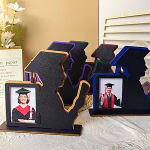 Wooden Graduation Photo Frame, Picture Frame Set, 3 Counts/set Graduation Gift for Friend, Desktop Decoration for Home Office School Dormitory