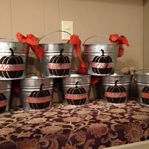 Fall Personalized Galvanized Buckets