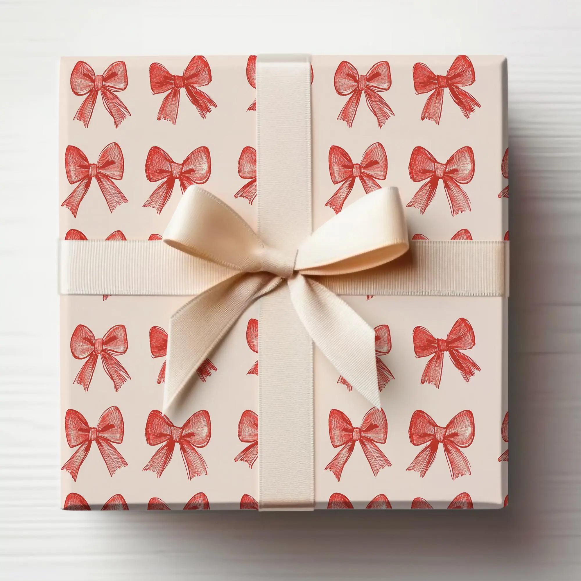 Red Bow Wrapping Paper Coquette Gift Wrapping Roll Red Watercolor Bows Gift Wrap Roll Watercolor Bows Gift Wrapping Papers