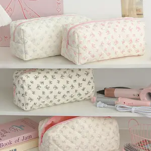 1PC Pink Bowknot Storage Bags, Travel Essentials For Hair Dryer, Hair Curler, Electric Curling Wand, Straight Plate Clip, Portable Multifunctional Cosmetic Bag, Travel Toiletry Bag, Handbag, Dustproof, Large Capacity
