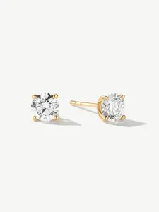"Essence of Light" Four Prong Lab Grown Diamond Stud Earrings in 14K Yellow Gold Fine Jewelry for Women Promise Anniversary Birthday Gifts for Her (0.2-1.0 Ct. Tw.)