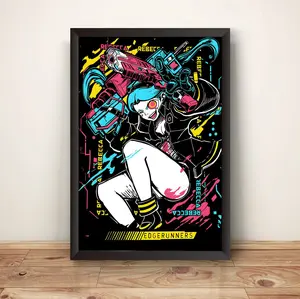 Global Edgerunners Neoncore Rebecca Poster, EdgeRunner Wall Art, Cyberpunk Edgerunners, Lucy Print, Graffiti Poster Unframed