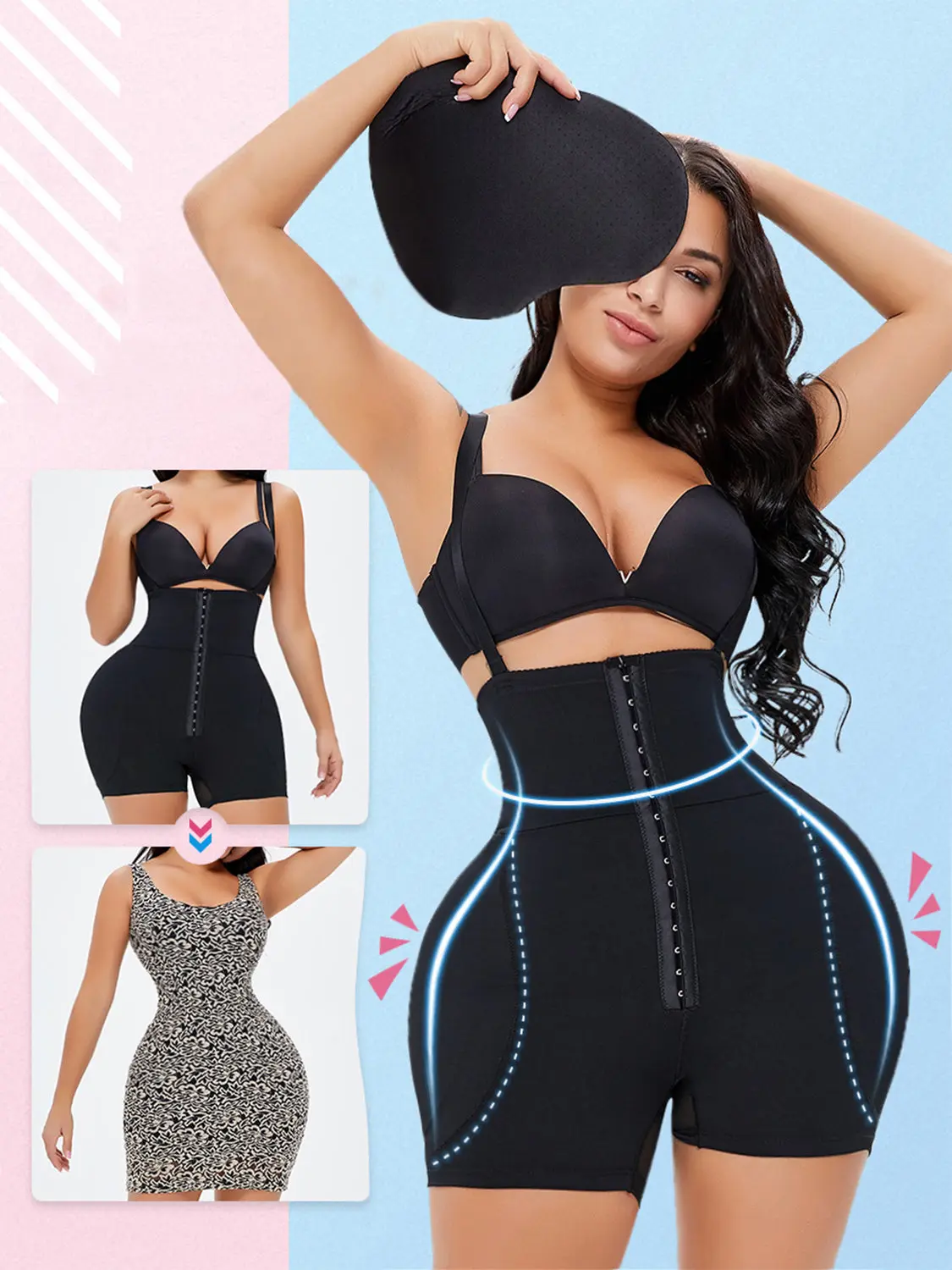 Full Size Hook-And-Eye Under-Bust Shapewear