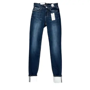 Judy Blue Classic High Waist Cuffed Long Inseam Dark Wash Skinny  Denim Jeans