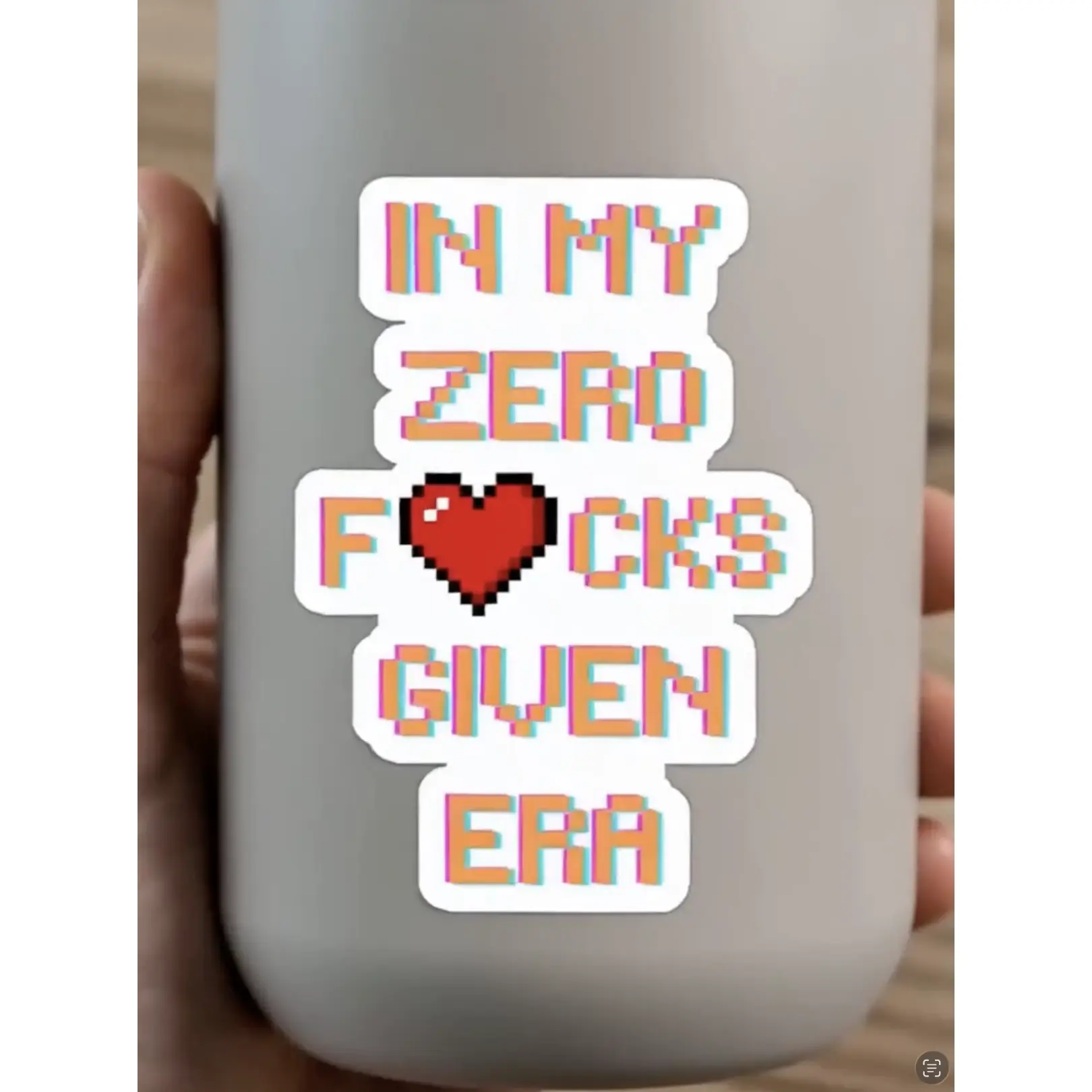 Pixel Heart 'Zero F*cks Given Era' Sticker | Die-Cut Sticker