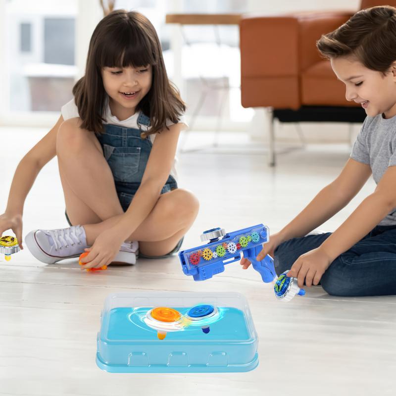 Bey Battling Top Burst Gyro Toy Set Rivalry games with 6 Spinning Top Burst Gyros 2 Toy Launchers Grip Starte, Combat Battling Game Gifts for Boys Children Kids Ages 6+(Red+Blue)