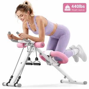 Foldable Ab Trainer Adjustable Core Workout Machine with LCD Monitor for Home Abdominal Exercise outdoorfun