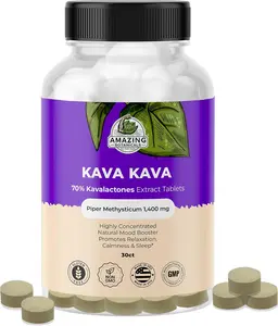 Kava Kava Extract Tablets 1400mg – Piper Methysticum Root with 140mg Kavalactones – Mood & Relaxation Support