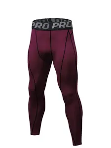 Men's High Elastic Moisture Wicking Long Pants, Sporty Tight Fit Running Gym Shorts, Quick-Dry Capri Cycling Tights All Seasons Spandex For Gym