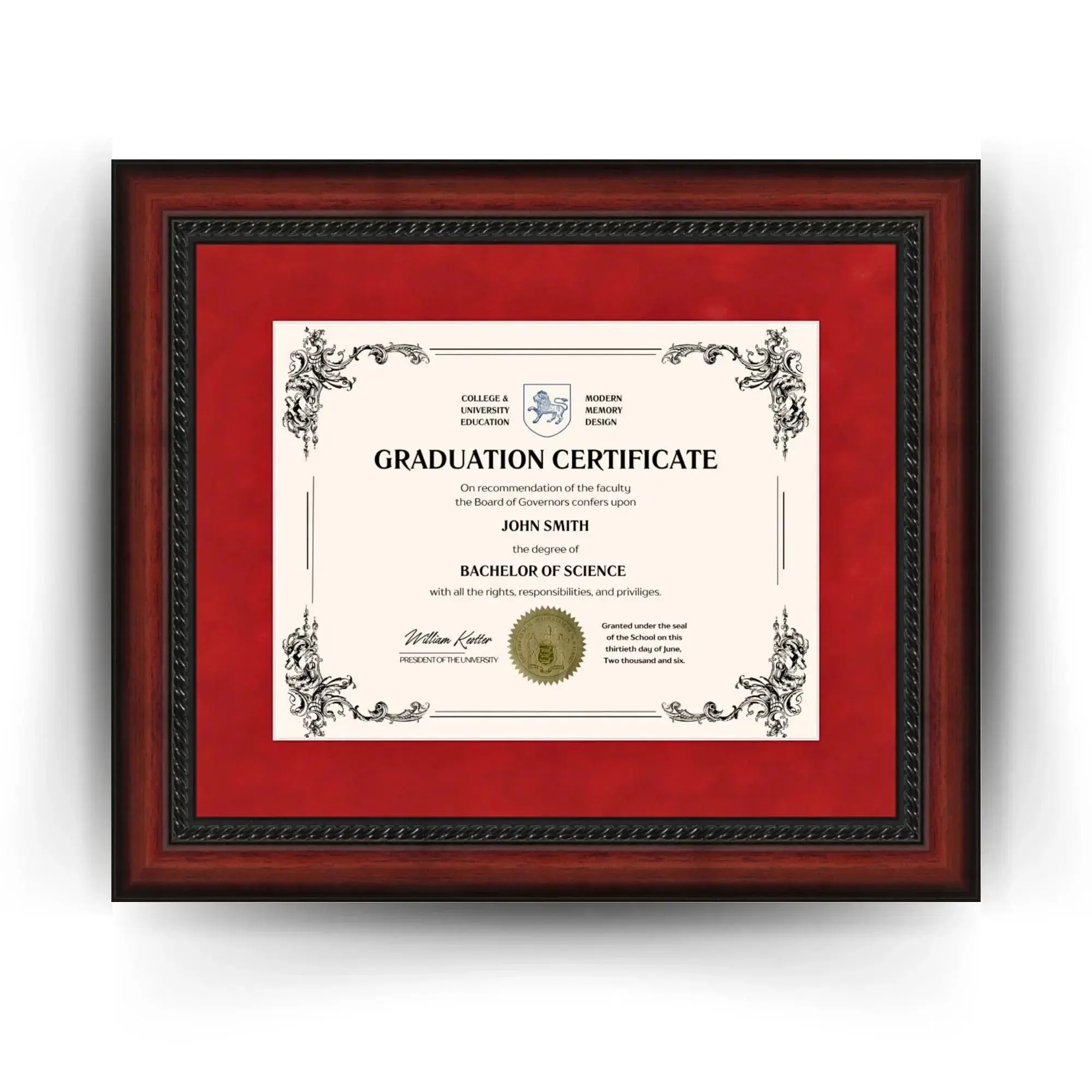 University of Louisiana Lafayette 11x14 Diploma Frame for 8.5x11 Certificate Mahogany