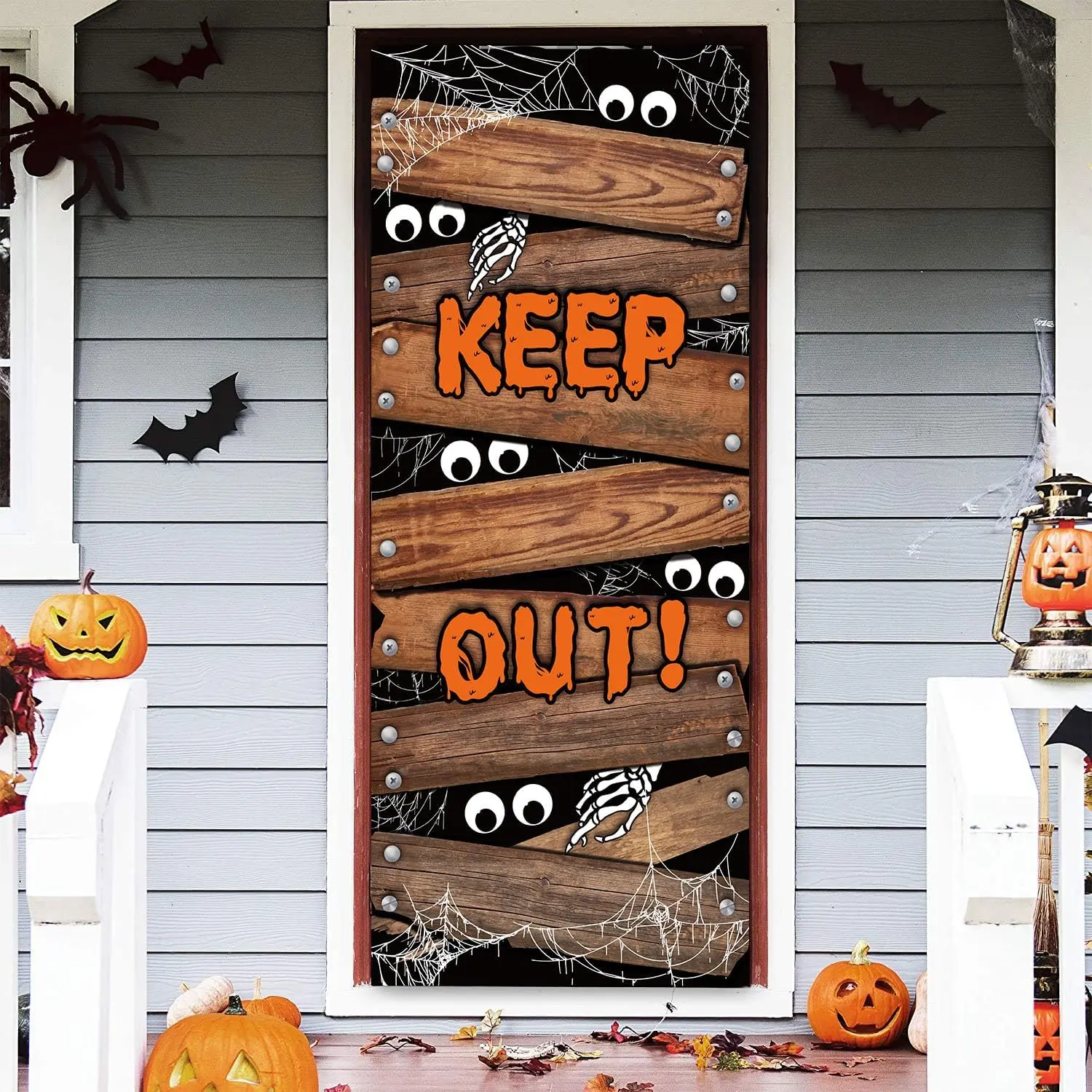Halloween Door Decorations Halloween Door Cover Large Fabric Halloween Decorations for Front Door Halloween Porch Sign for Halloween Party Decorations