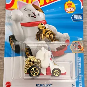 Hot Wheels Feline Lucky Celebration Racers Special Feature New for 2025 9/10 Mattel Toy Car