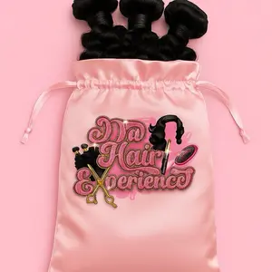 Satin logo hair bag