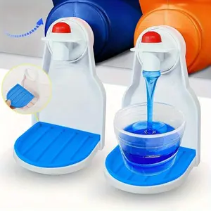 Laundry detergent cup holder with drip collection tray and soap dispenser, bathroom accessories