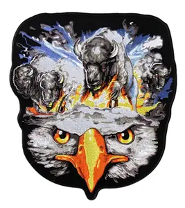 Large Spirit Embroidered Patch Iron on Sew on 12x10 Inch for Back of Bikers Vests and Jackets