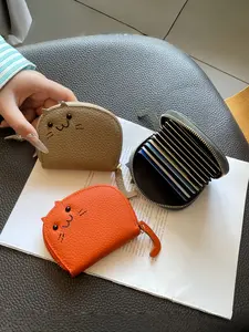 Cute Cat Design Card Holder Wallet, Wallet Wristlet, Small Multi-Compartment Purse, Fashionable Versatile Storage Organizer, Perfect Gift for Cats Lovers
