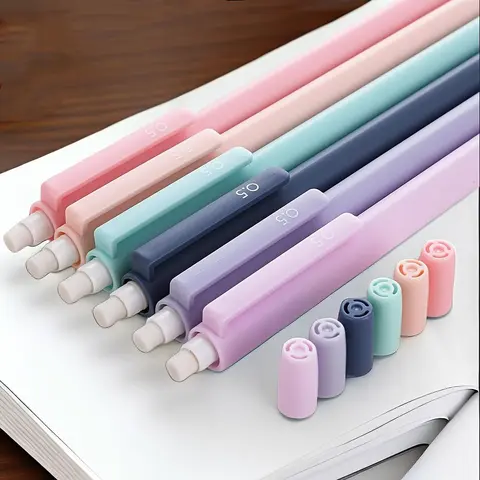 Mechanical Pencils Set, 6/12 Counts Lightweight 0.5mm Tips Retractable Pencil with Comfort Grip for Art & Writing Stationery Supplies Art Supplies Art Materials