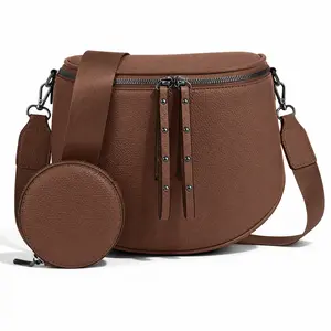 Women's 2026 Hot Item Portable Large Capacity Waterproof Leather Pouch with Adjustable Strap Compact Cosmetic Bag Ideal for Outings Travel & Gatherings Perfect Gift