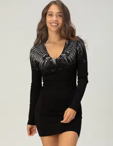 AFFLICTION Blade Killer Womens Long Sleeve Sweater Dress