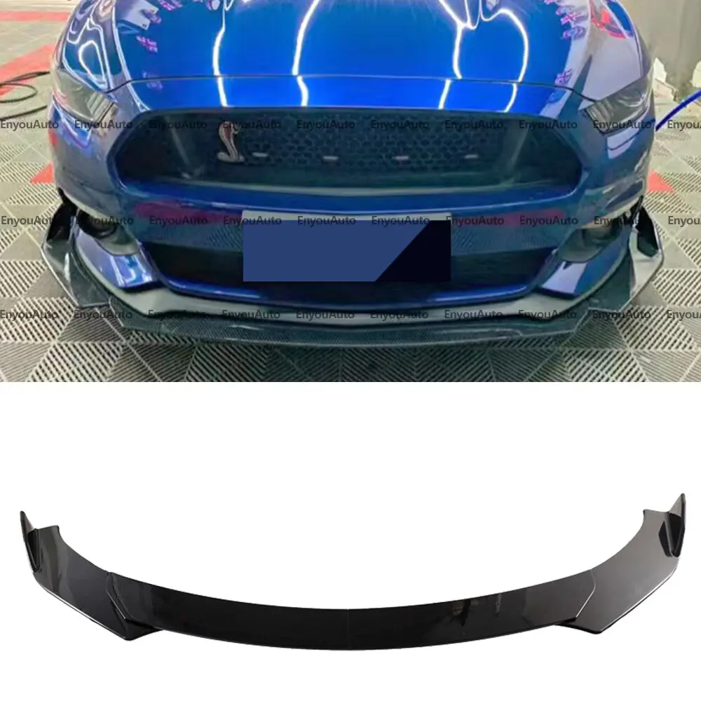 Glossy Black Sturdy Durable Plastic Front Bumper Lip Spoiler Splitter - Universal Car Body Kit for Cadillac, Buick, Ford Mustang, Acura, Automotive Exterior Accessory with Scratch Guard, Includes Screws