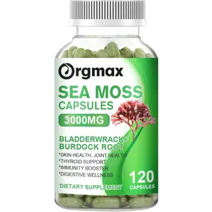 Sea Moss Capsules with Bladderwrack & Burdock Root, 3000mg Per Serving, Thyroid Support, Skin & Joint Health, Immune Booster, Digestive Wellness, 120 Count
