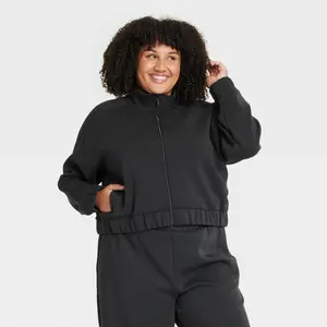 Women's Airy Sleek Full Zip Jacket - All In Motion Black XXL