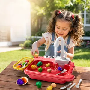 【Boninii】Toddler Real-Feel Kitchen Sink Toy with Running Water | Montessori Educational Play Set | Perfect Birthday Gift for Kids 3+,summervibes outdoorfun