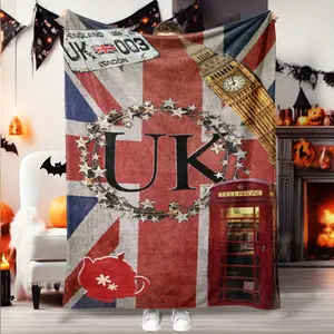 British Style Flannel Blanket, Soft Skin-Friendly Fabric, Multi-Scene Use, All-Season Comfortable, Low Sensitivity & Easy Wash Gift
