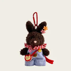 Cute Dressed Bunny Plush Keychain Crossbody Bag Backpack Pendant