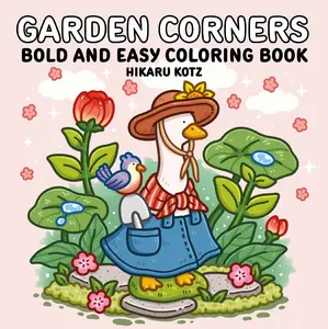 Garden Corners: Bold and Easy Coloring Book by Hikaru Kotz||Hikaru Kotz [Paperback Book]