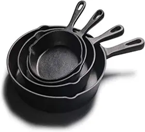 Cast Iron Pan Skillet Frying Pan 14/16/20/26cm Pre-seasoned Heavy Duty Professional Cookware for Frying Saute Cooking Egg Set Oven Safe