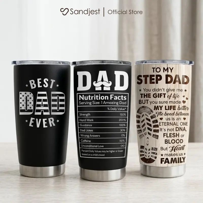 SANDJEST 20oz Vacuum Insulated Stainless Steel Vacuum Flask - Portable Coffee Travel Bottle with Lid, Kitchenware Drinkware Tumbler, Gift for Him (Father’s Day Option), Vacuumflask