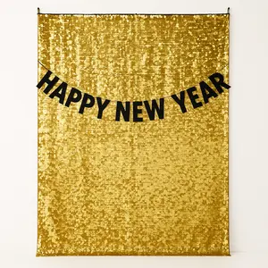 Glamorous Gold Paillette New Year‚Äôs Eve Backdrop Set