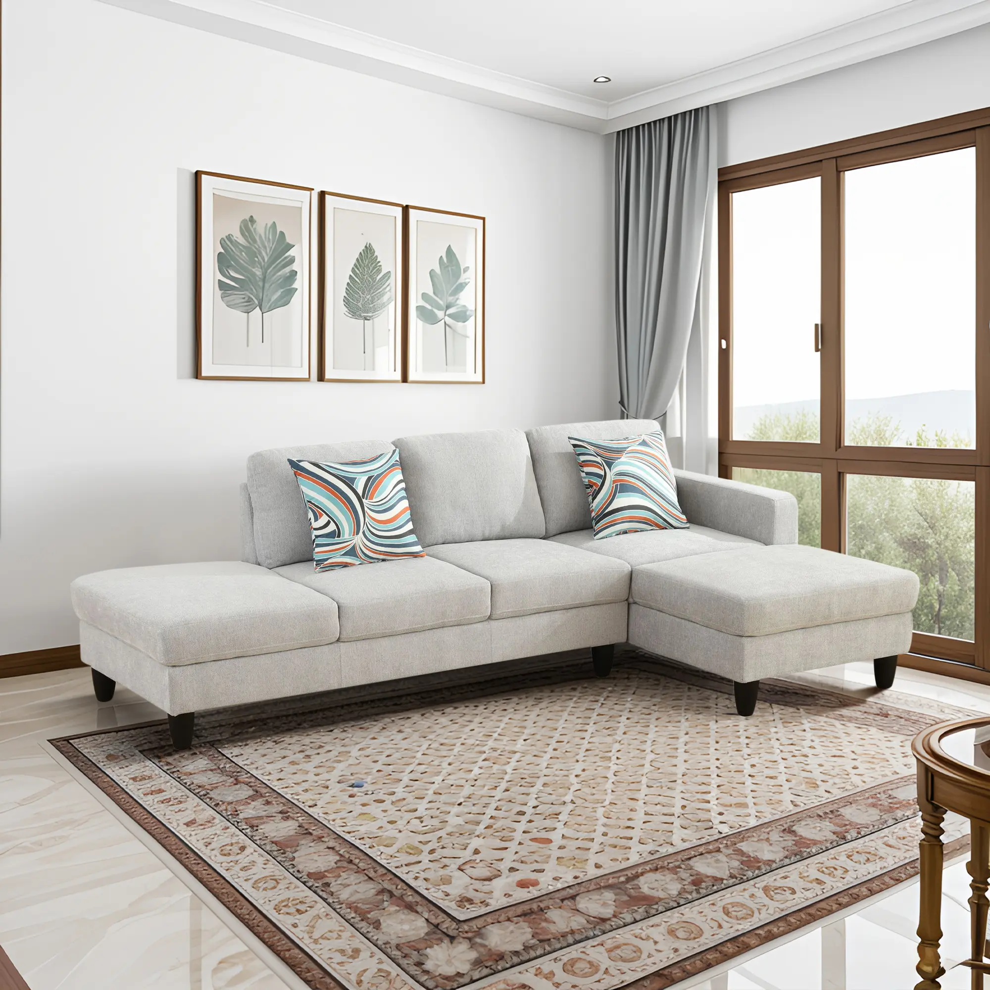 Soft Neutral Two-Tone Plush Sherpa Textured 2-Piece Upholstered Sofa Unit, Elegant Casual Family Lounge Home Interior Decor
