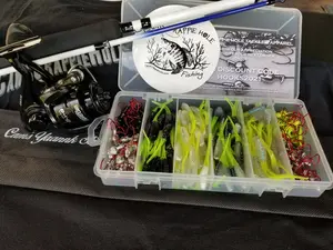 Cam's 10ft. 2pc. Yaannk Stik + 7 (BB)  Cam's Xtralite Reel + Plastics and Hooks Kit