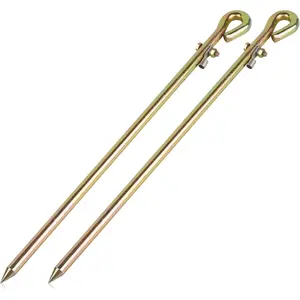 Portable Ground Rod - Grounding Pin with Ground Wire Lug| Great for Electric Fences,Antennas,Satellite Dishes,Ground Post Pin,Tie out Stake (Set of 2)