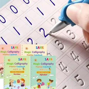 Sank Magic Practice Copybook Pen Preschools Kids Calligraphy English Verison Free Wiping Children Reusable Writing Book
