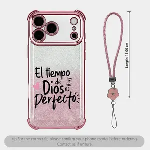 Shockproof Glitter Smartphone Casing for Women, Religious Faith Gift, Electroplated Bumper Cellphone Cover with Flower Lanyard, Phone Accessories for iPhone 17 Pro Max, 16, 15 Plus, 14, 13, 12, 11, XR, XS & Samsung Galaxy S25, S24, S23, S22 (NN123)