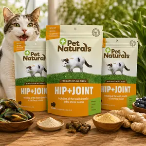 Hip & Joint Supplement for Cats with Glucosamine, Green-Lipped Mussel & Chondroitin, Duck Flavor, Mobility & Joint Health Support Formula, 160 Chews
