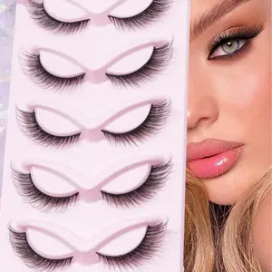 5 Pairs Fox Tail Long Dense Volumized False Eyelashes DD Curved, Stereo Shaped, Essential for Date Party Eye Makeup, Must-Have Fake Lashes DIY False Eyelashes Diy Volume Eyelashes