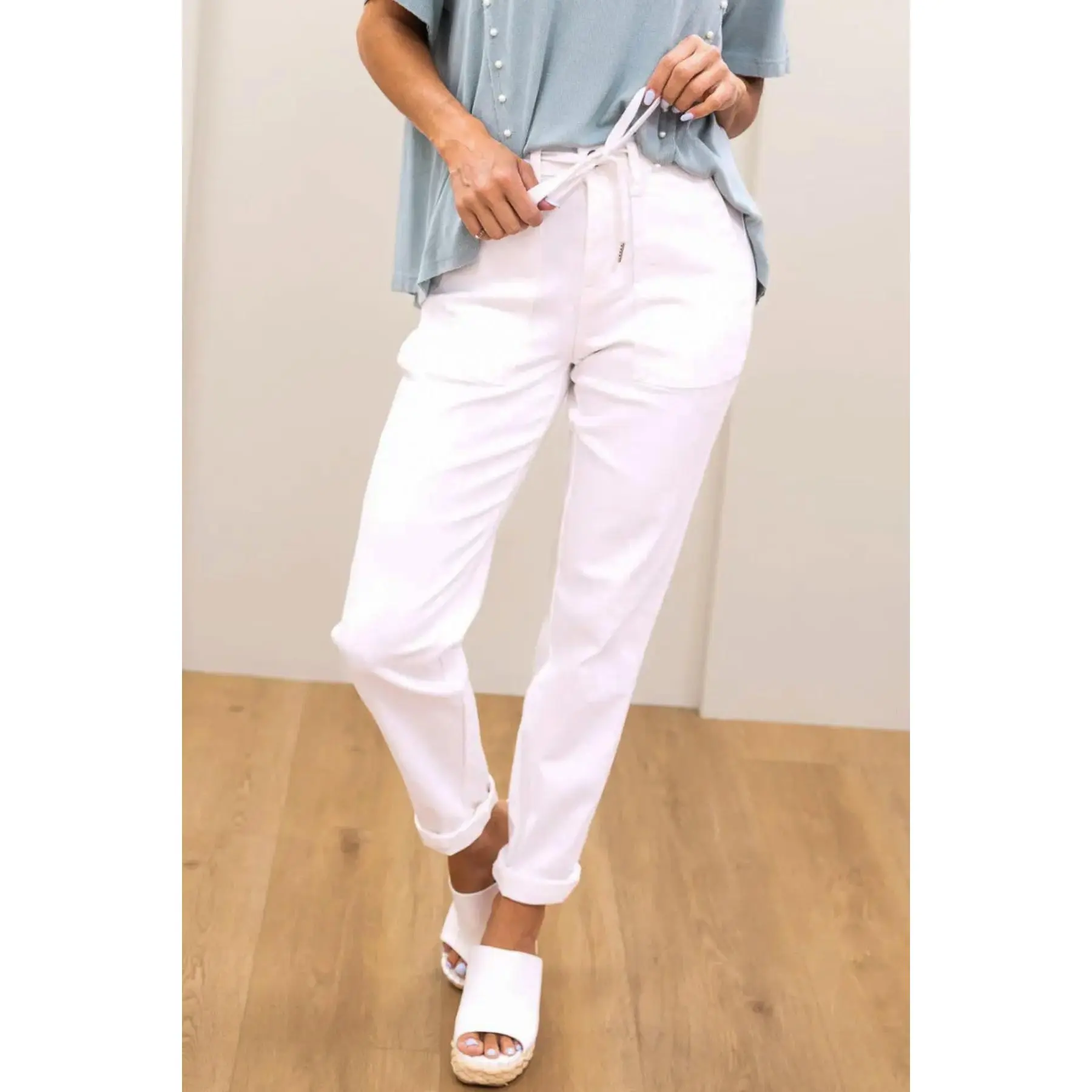 Women's White Judy Blue Icing On The Cake Cuffed Joggers