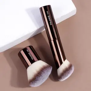 Professional Foundation Brush Set, 2 Counts Beveled Tubular Makeup Brush, Soft Bristles & Comfortable Grip Makeup Brushes, Cosmetic Brush Makeup Brush, Multifunctional Makeup Brushes