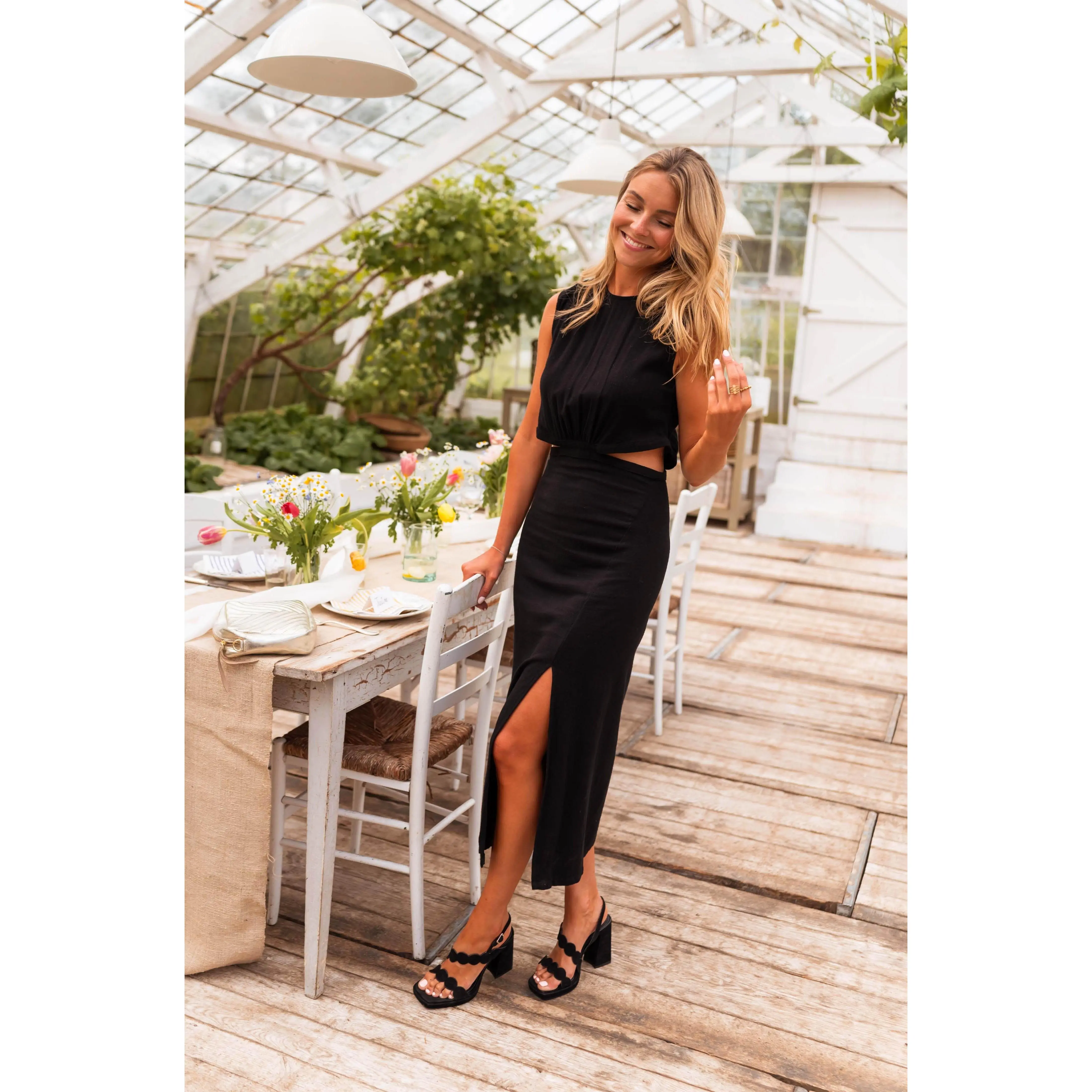 boutique casual dresses Ease Dress Colour:Light blue women's dresses/jumpsuits 12 Model Is wearing La Femme Plus Size