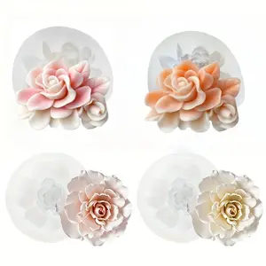 4-Piece Flower Silicone Molds Set, Reusable High-Quality Mold for Jewelry Making, Soap Wax Art, Home Decor, Ideal Gift for Valentine's Day
