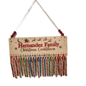 Christmas Countdown Calendar christmas tree decoration Gift Ornaments Wood Wooden