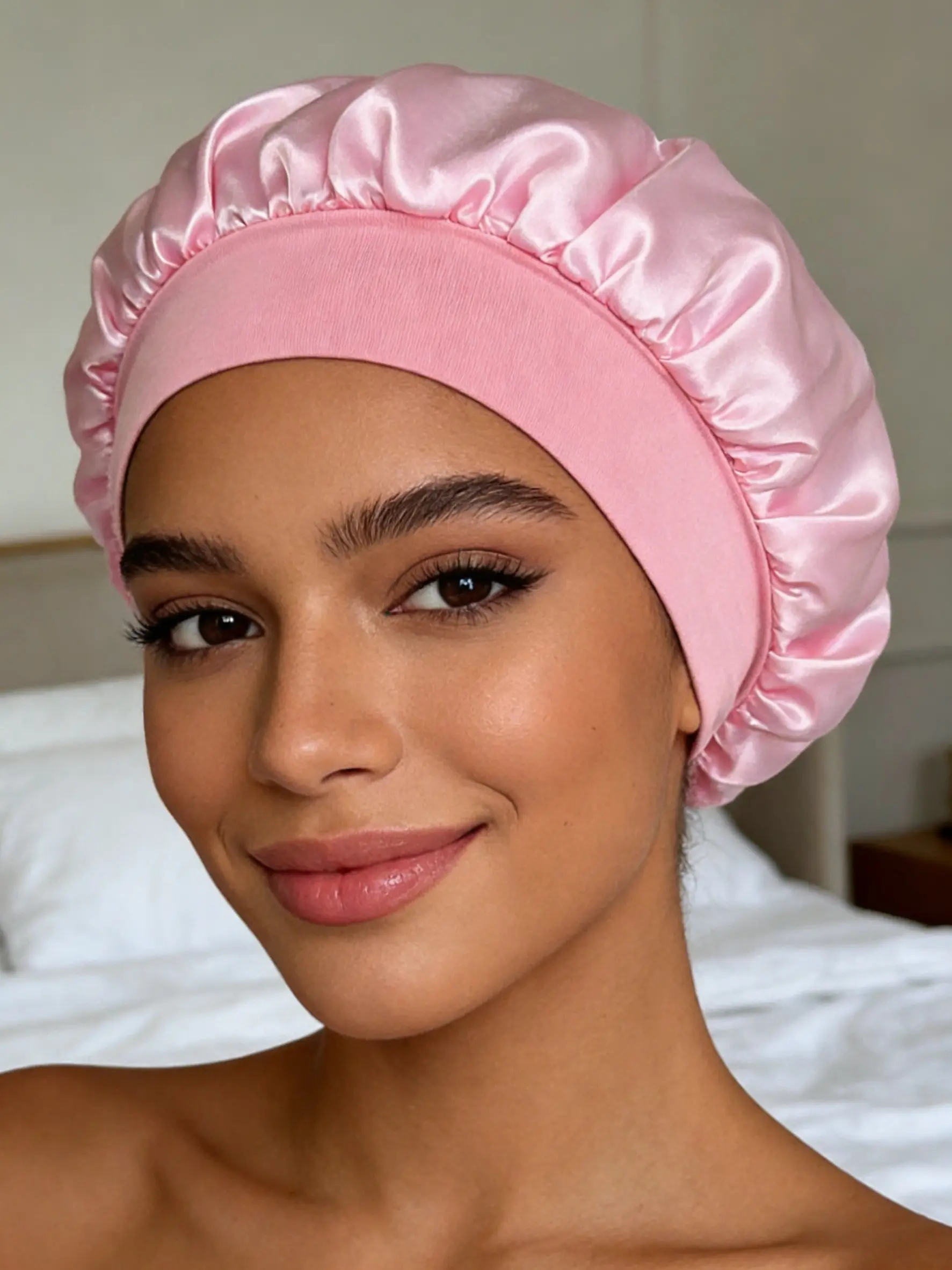 1PC Gentle Silk Sleep Cap, Comfortable Sleep Cap, Soft Satin Lined Silk Sleep Cap, Smooth Satin Daily Cap, Suitable For Haircare, Hair Care, Anti-Frizz And Curly Hair Braid Styles, Hair Hat