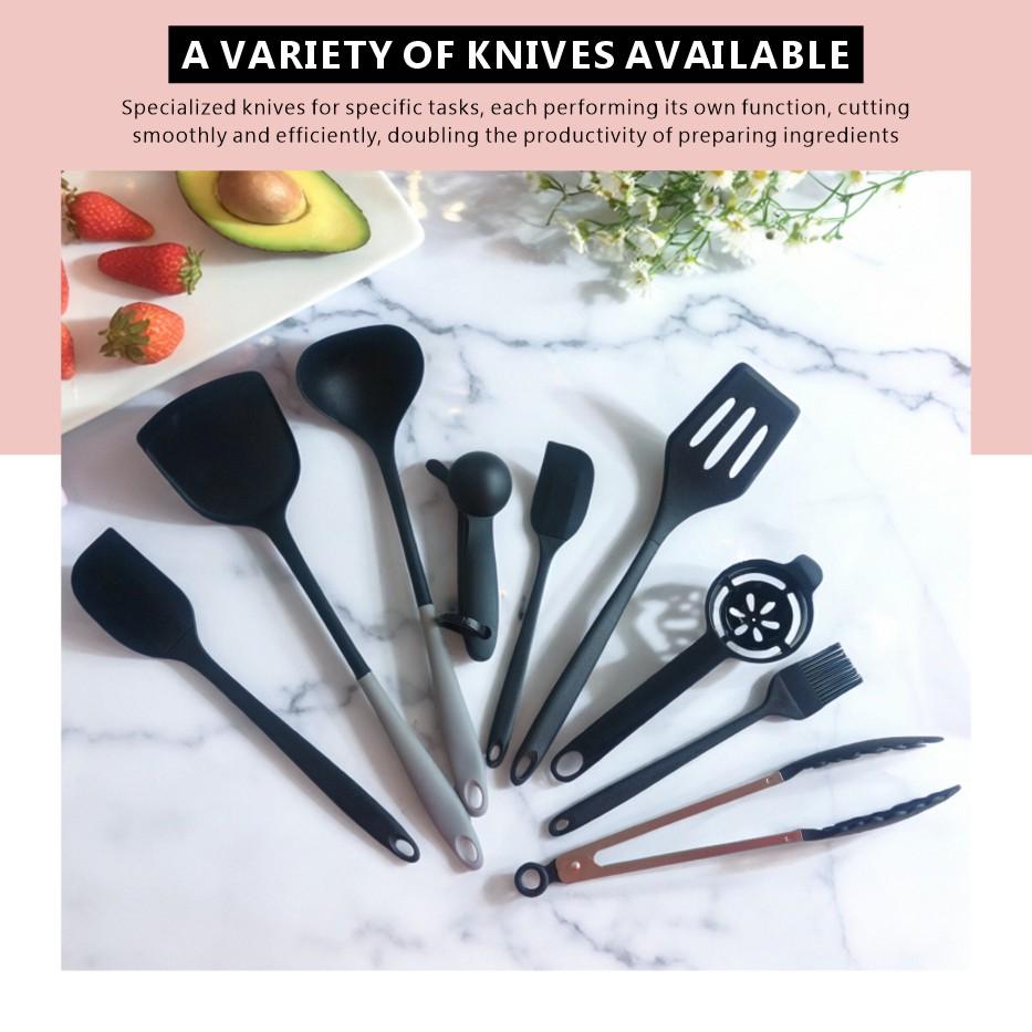 15-Piece Kitchen Knife Block Set: Including Sharpener, Heavy-Duty Poultry Shears, 6 Serrated Steak Knives. Made of German-Style Stainless Steel, Sharp & Anti-Slip.​ Kitchenware Container Box Home Chopping